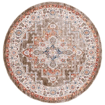 Safavieh 6 x 6 ft. Olympia 208Y Power Loomed Round Area Rug; Green & Ivory OPA208Y-6R